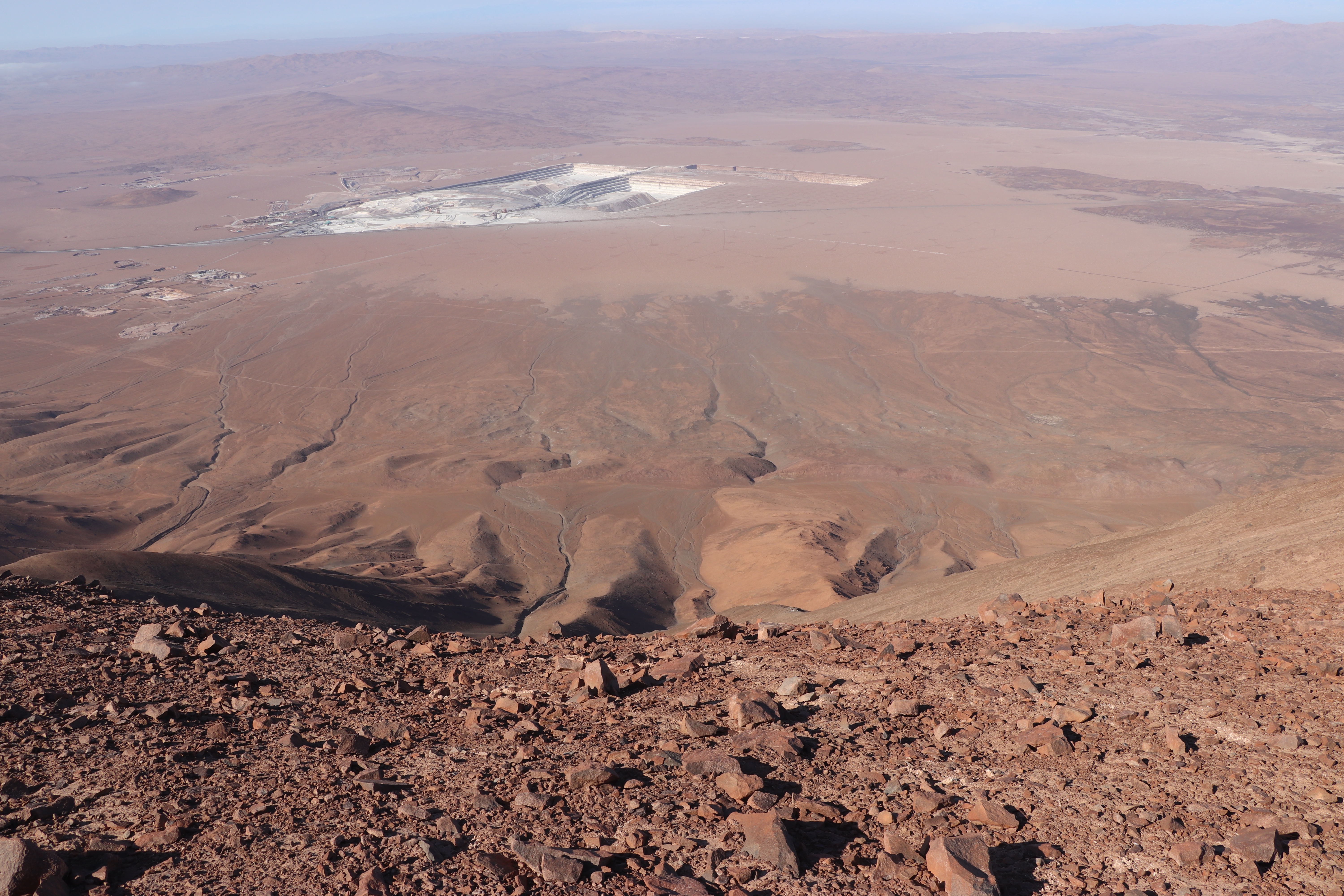 Cerro Carrasco, Northern Chile. Looking down to Salar Grande Fault.